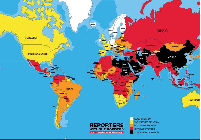 Шетел баспасөзіне шолу. Әлем бойынша сөз бостандығы көрсеткіші төмендеді