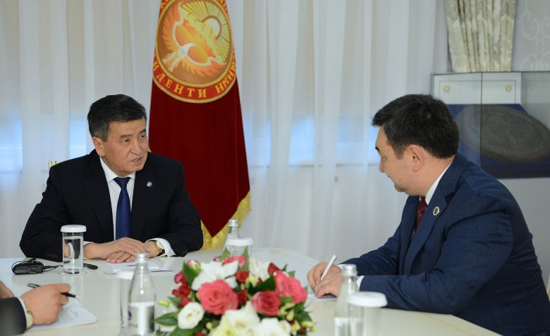Қырғыз президенті Сооронбай Жээнбеков Халықаралық Түркі академиясының басшысын қабылдады