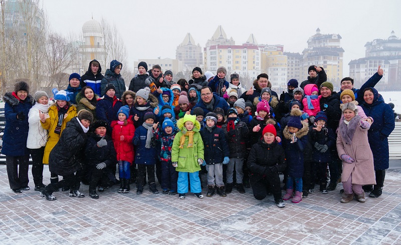 Балалар үйінің тәрбиеленушілері үшін Есіл өзенінде қысқы ойындар өткізілді