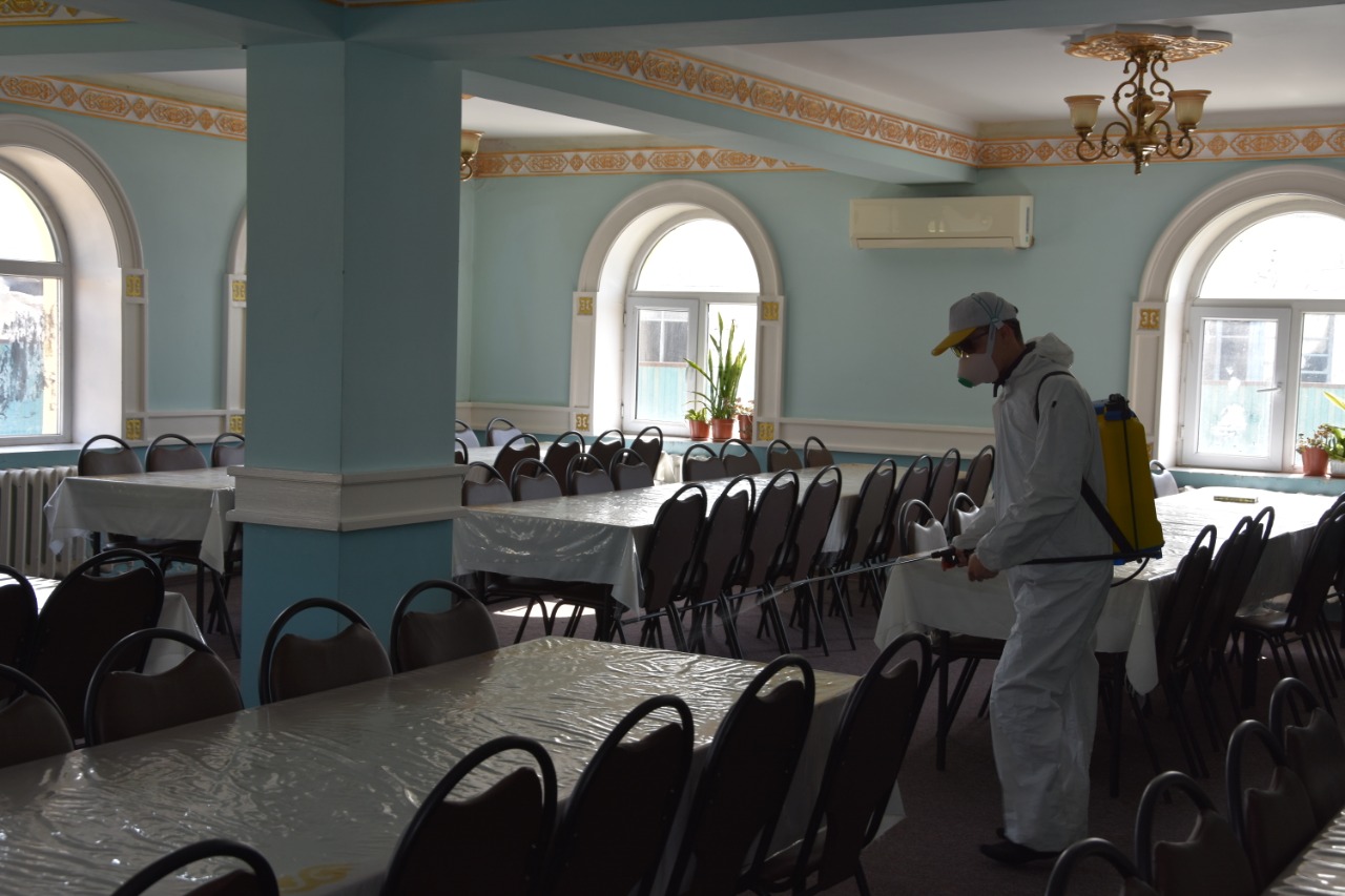 Қызылорда: Ауданда әлеуметтік нысандар дезинфекцияланды