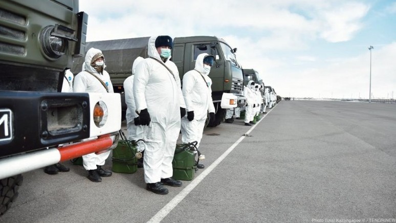 Алматыда қаланы дезинфекциялау жұмыстары қарқын алды
