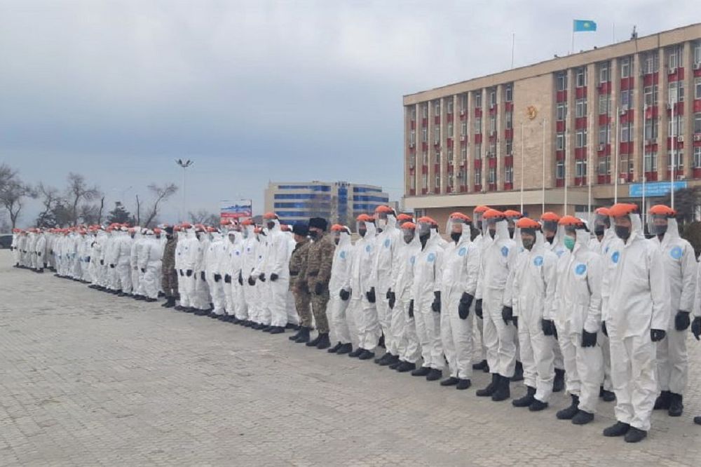Әскерилер Ақтау қаласының 300 мыңнан астам шаршы метрін дезинфекциялады