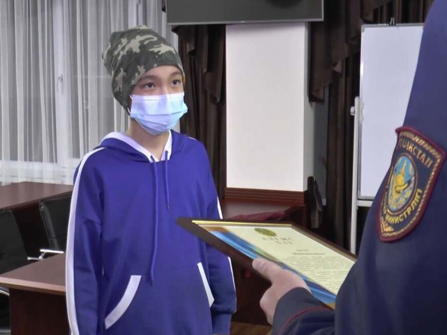 Қарақшыға қарсы тұрған жасөспірім марапатталды