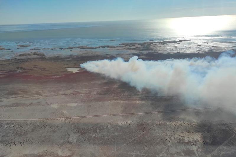 Каспий жағалауындағы өртті сөндіруге тікұшақпен 63 тонна су төгілді