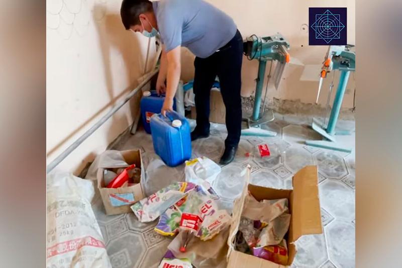 Түркістан облысында кір жуатын ұнтақты заңсыз өндірген цех анықталды