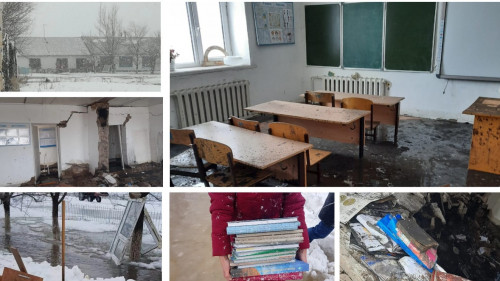 Ауыл мектебі қар суынан құлап қалды