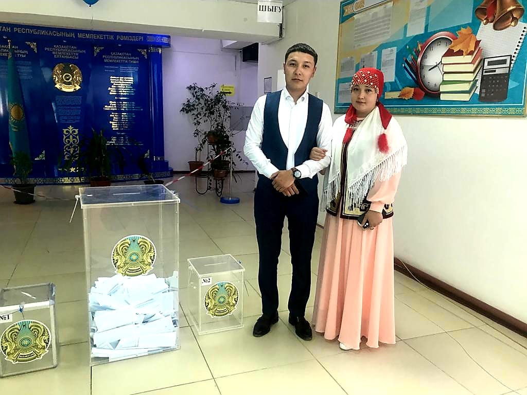 Маңғыстау облысында жас жұбайлар дауыс берді