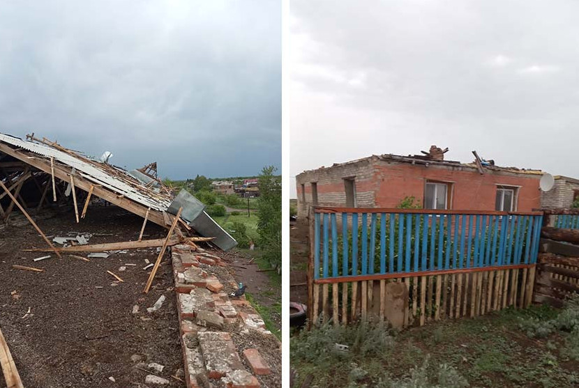 Ақмола облысында қатты жел мектеп пен тұрғын үйлердің шатырын ұшырды