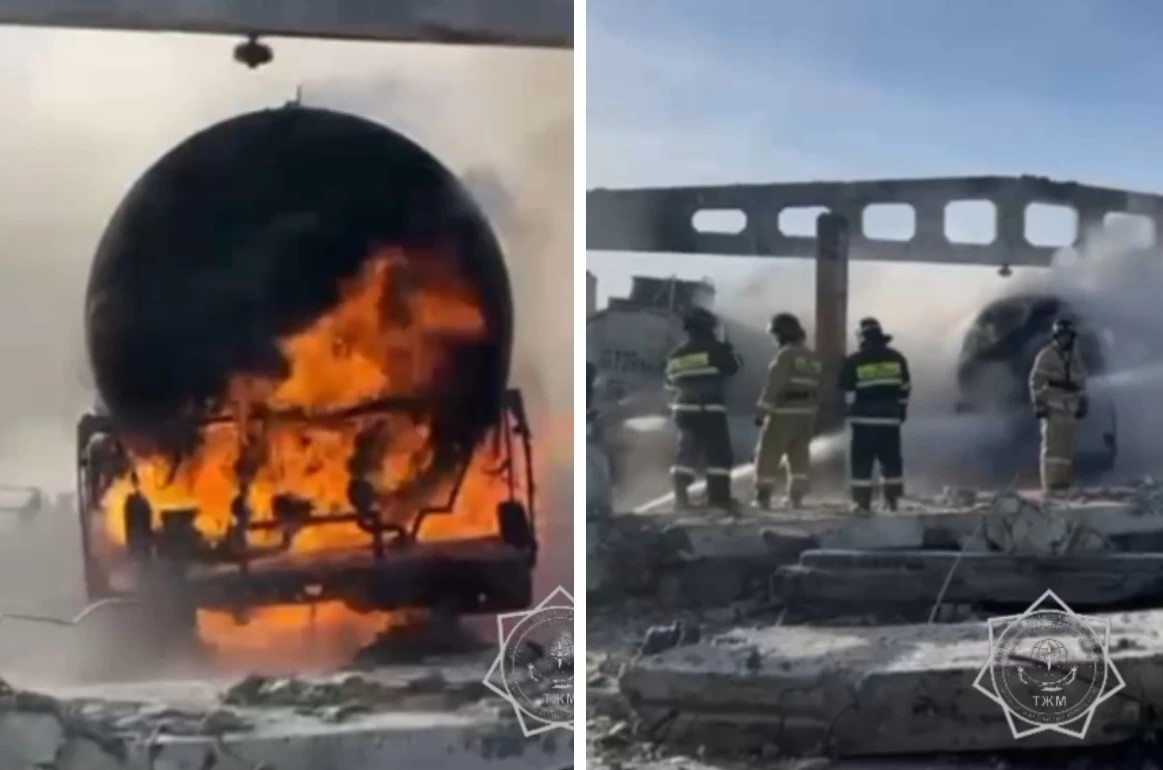 Жезқазғанда мұнай базасындағы өрттен  4 адам зардап шекті