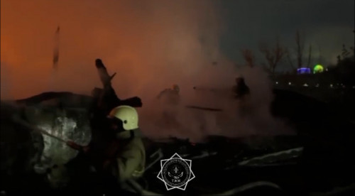 Алматыда ғимарат отқа оранды