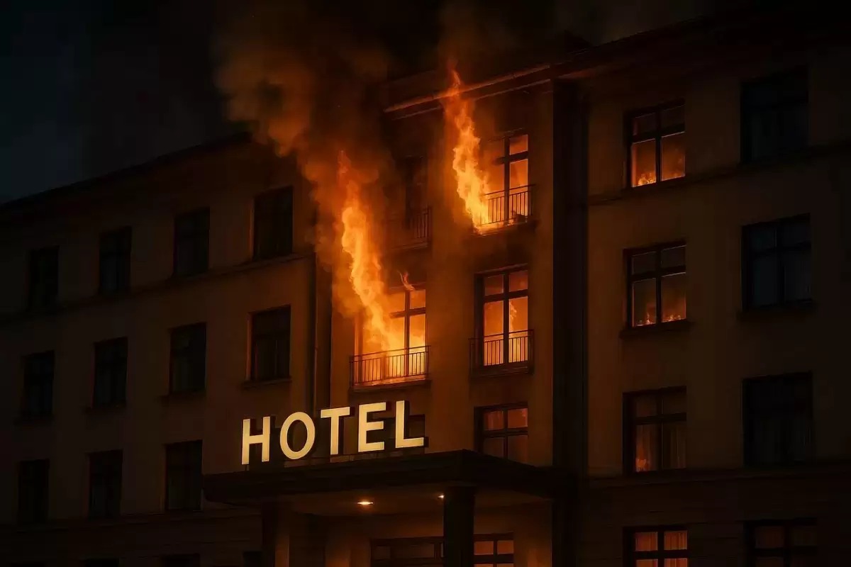 Алматыда түнде қонақүй өртенді: өрт сөндірушілер 100 адамды эвакуациялады