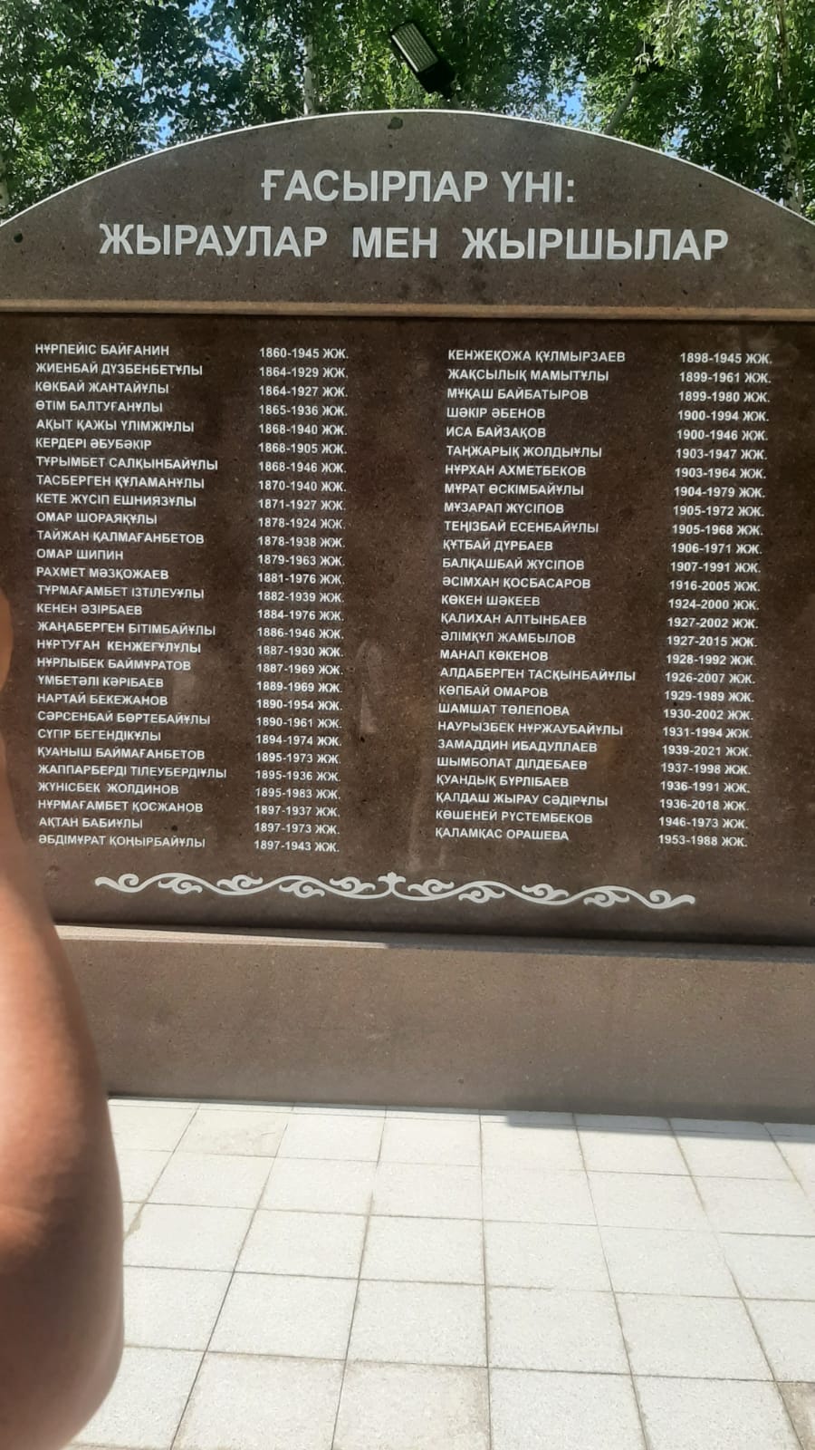 Жыраулар есімі тасқа қашалды