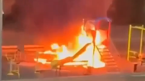 Жезқазғанда бір үйдің үш баласы ойын алаңын өртеп жіберген