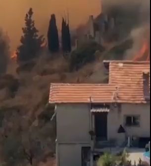 Францияның оңтүстігінде орман отқа оранды