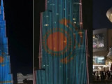 Әлемдегі ең биік ғимарат Қазақстанның көк туымен көмкерілді