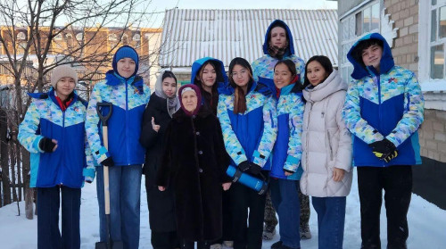 Астаналық волонтерлер қарт тұрғынның ауласын қардан тазалады