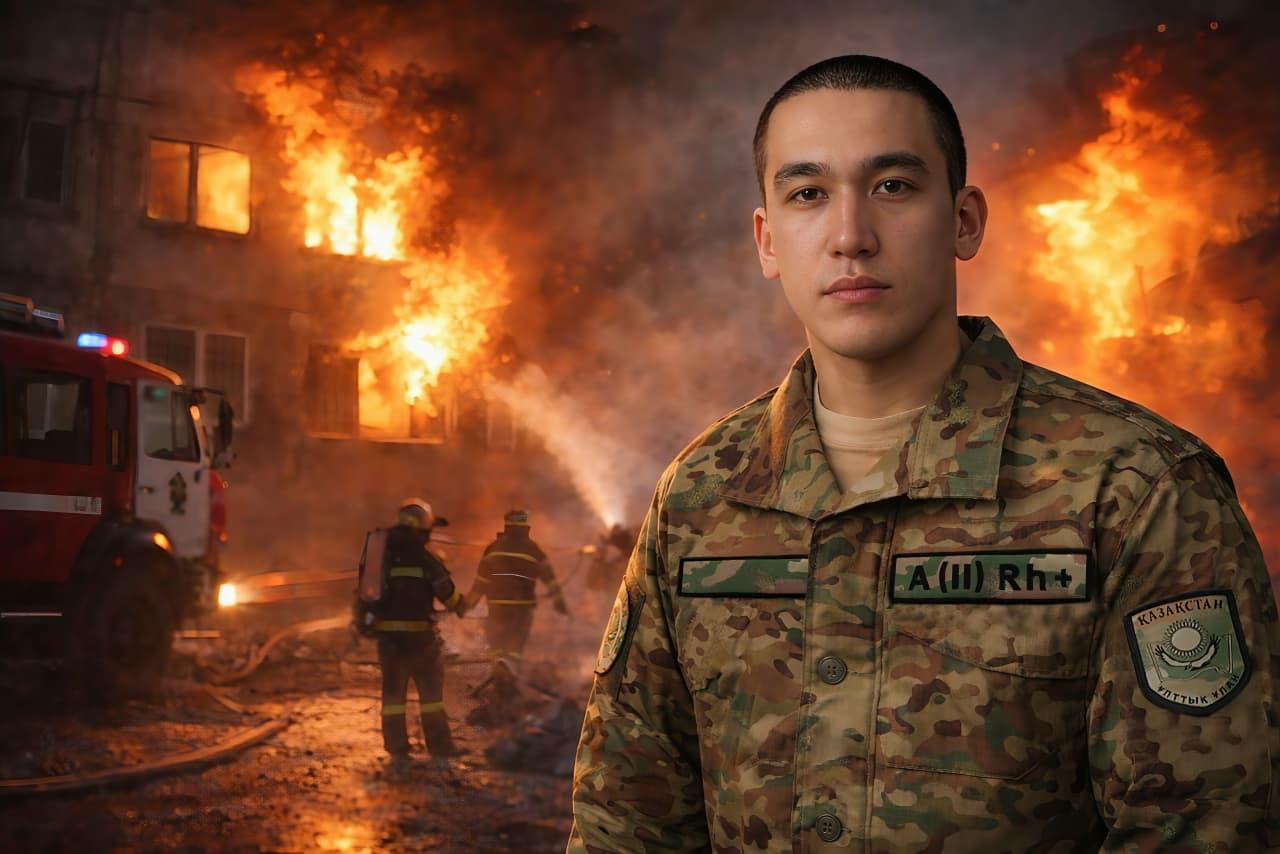 Өрт кезінде ерлік танытқан жігіт Ұлттық ұлан қатарына қосылды