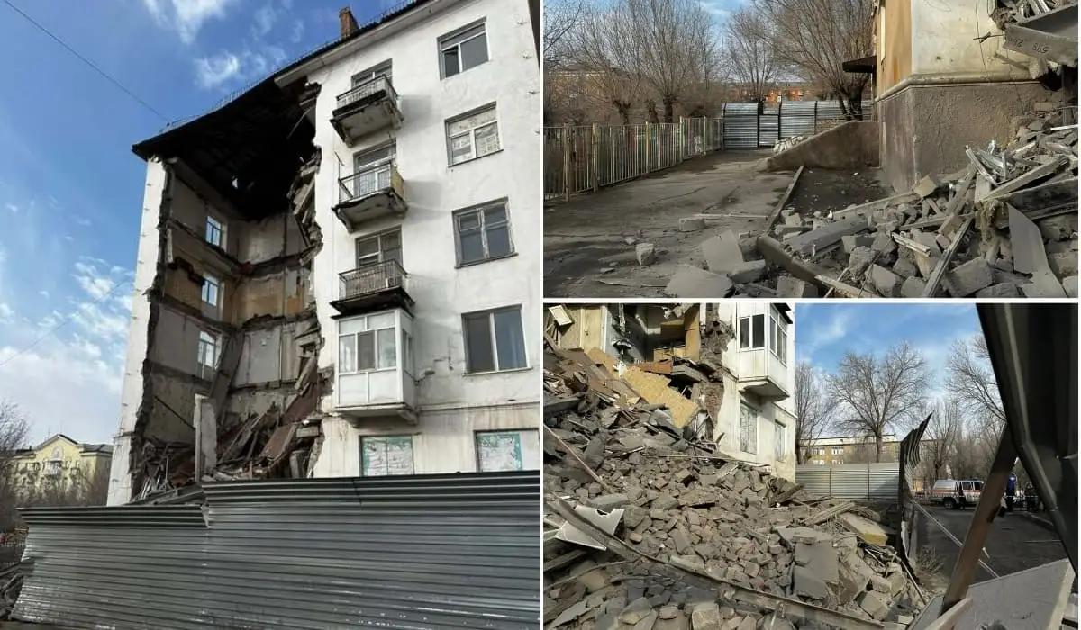 Балқаш қаласында көпқабатты үйдің бір бөлігі опырылып түсті