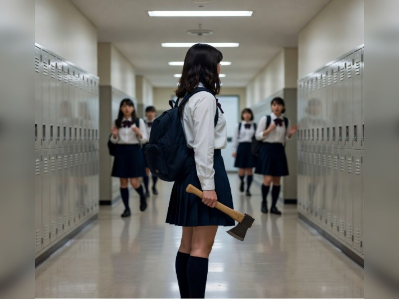 Алматыда оқушы қыз мектепке балта алып келген